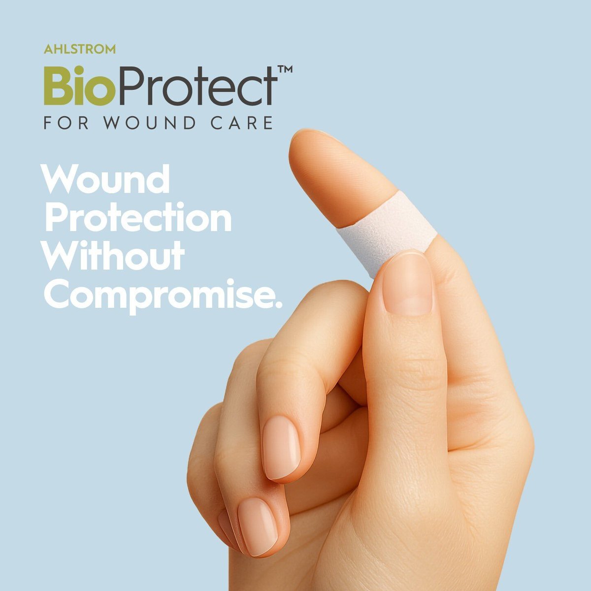 Safe, compliant and high performance wound care solutions help you get the job done better.

Ahlstrom BioProtect™ for Wound Care is now fully PFAS-free – without compromising the performance your products rely on.

Our breathable, skin-friendly nonwovens are ideal for