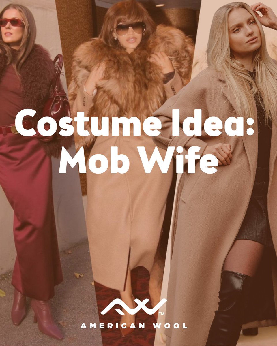 This Halloween, turn heads with a wool take on the “Mob Wife” trend.

All you need:
🖤 A long black, camel, or houndstooth wool coat
👻 Your favorite boots
💄 Big sunglasses + red lips
💅 Gold jewelry + a little attitude

#experiencewool