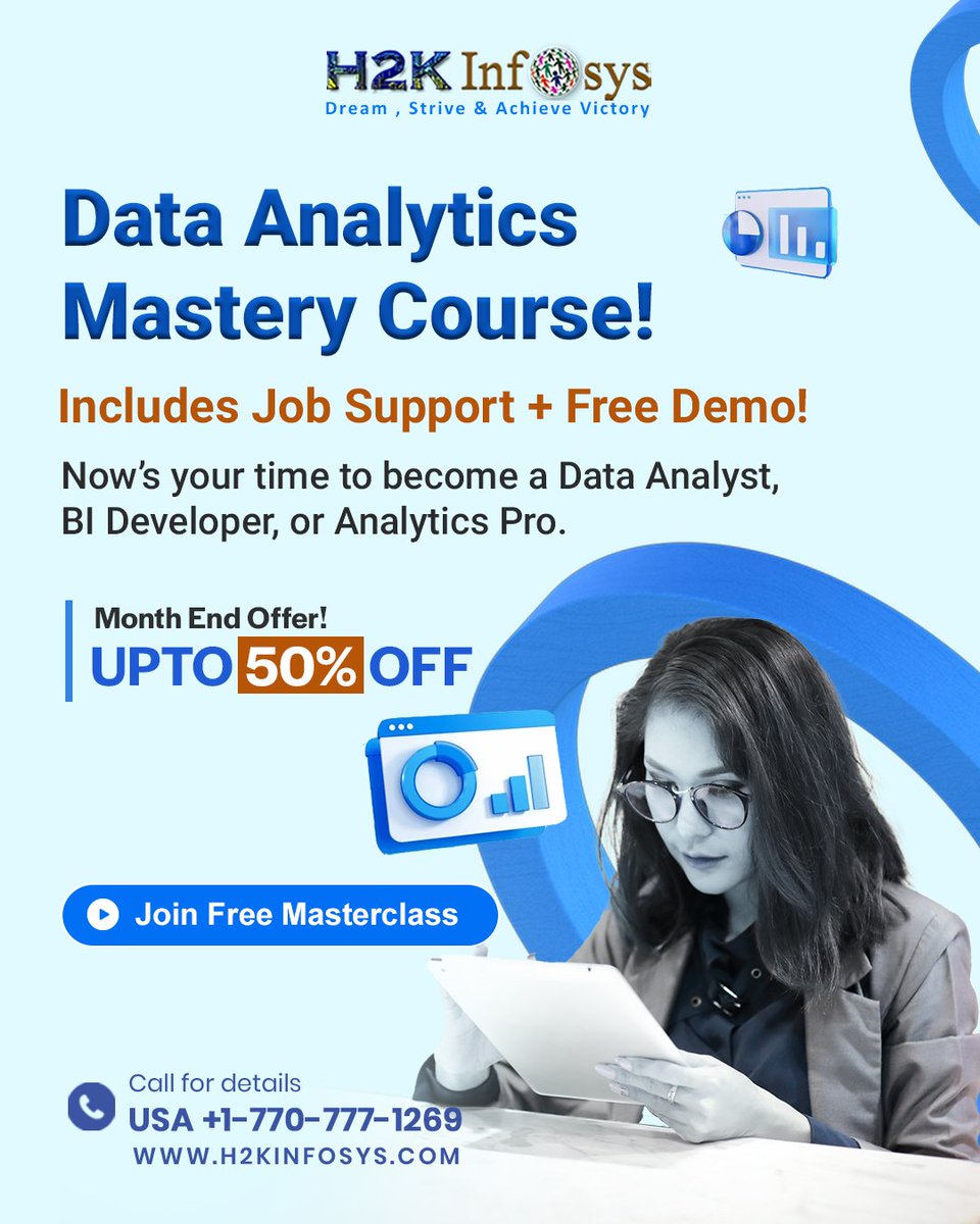 h2kinfosys's tweet image. 🚀 Ready to launch your career in Data Analytics?
Enroll Now : h2kinfosys.com/courses/aws-de…
📞 +1 770-777-1269 | 📧 training@h2kinfosys.com
👉 For Latest Updates about H2kinfosys In One Click: h2kinfosys.com/quick-links/
#dataanalytics #course #trainingcamp #businessintelligence