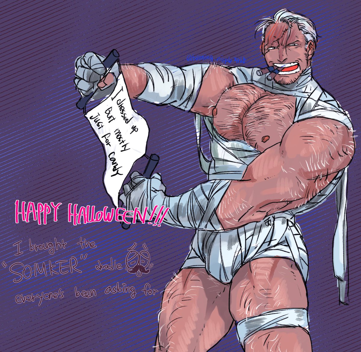 🎃 Happy Halloween!! 🎃
StrawPage를 오랫만에 들어 갔다가 많은 스모커 관련 요청에 급하게 낋여옴🤣🤣💕

🍬🍭🍭사탕을 위해 입은 것 치고는...
본격적인.. 미라의 무언가🤕✨✨