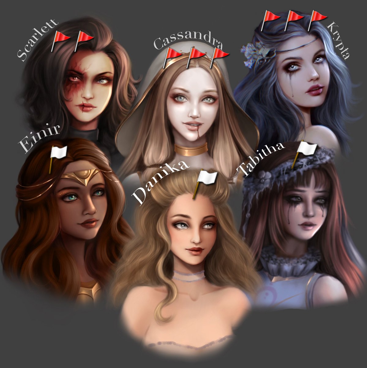 yolyazz's tweet photo. My characters and how red flag they are 🚩

#OCArt #OriginalCharacter https://t.co/yKcDmzkTG4