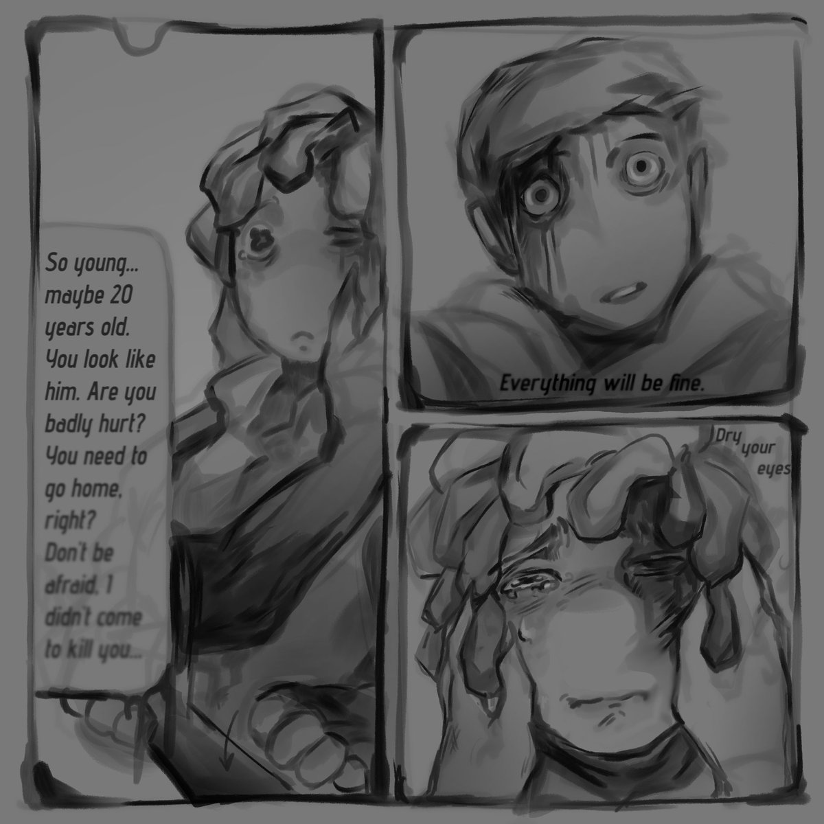 Lolkasala's tweet photo. "Deserter'' part 2 
Bacon returned to his mother, Happy End :]
[#thelastguest #roblox ] https://t.co/BTv5BRztV9