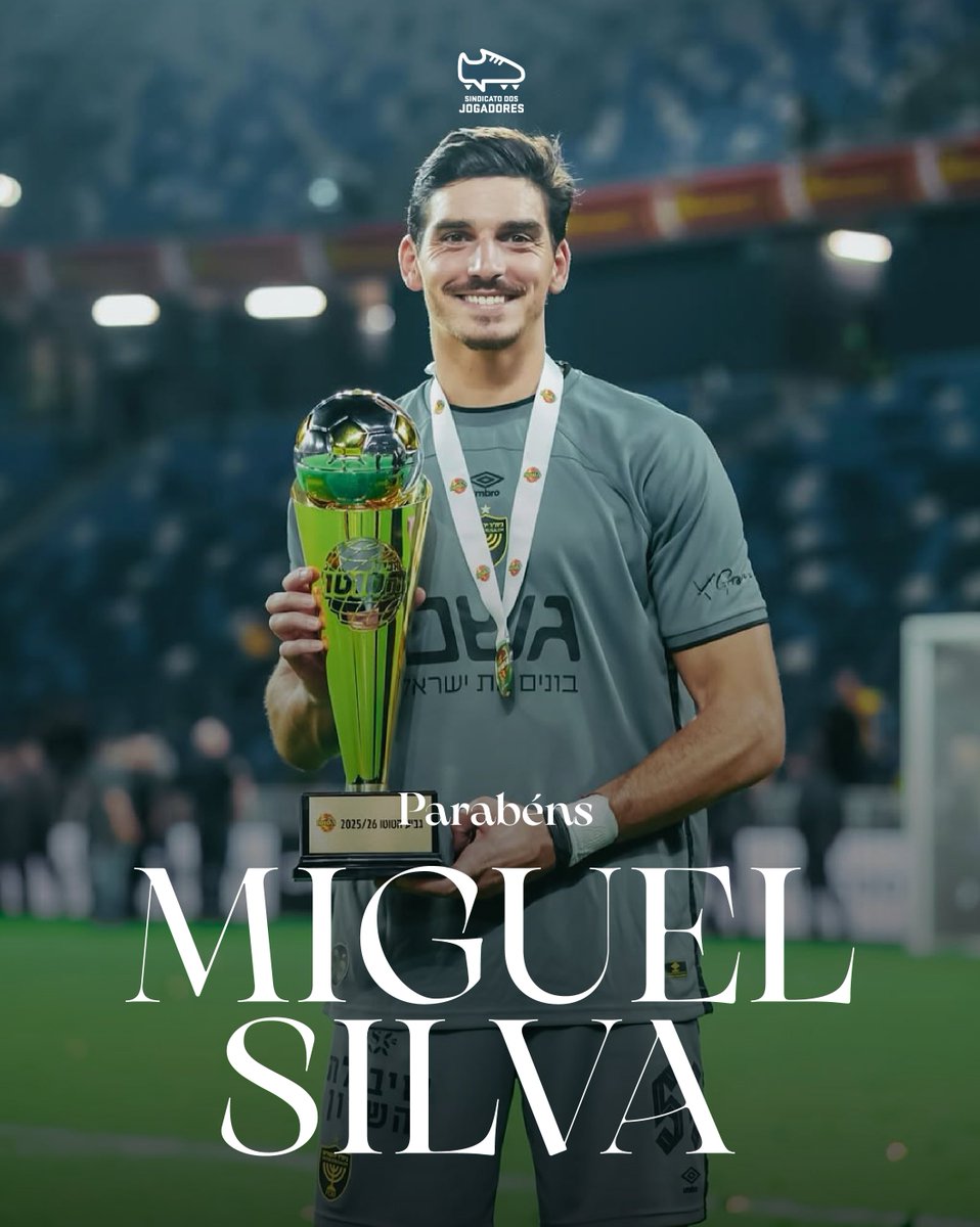 Miguel Silva venceu a Taça da Liga de Israel, pelo <a href="/fcbeitar/">Beitar Jerusalem FC</a>. 
 
O presidente do <a href="/sjpf_pt/">Sindicato dos Jogadores</a> , <a href="/joaquim_sjpf/">Joaquim Evangelista</a> , felicita o guarda-redes português pelo título conquistado: sjogadores.pt/?pt=news&op=OP…

#TotoCup 
#MiguelSilva
#BeitarJerusalem