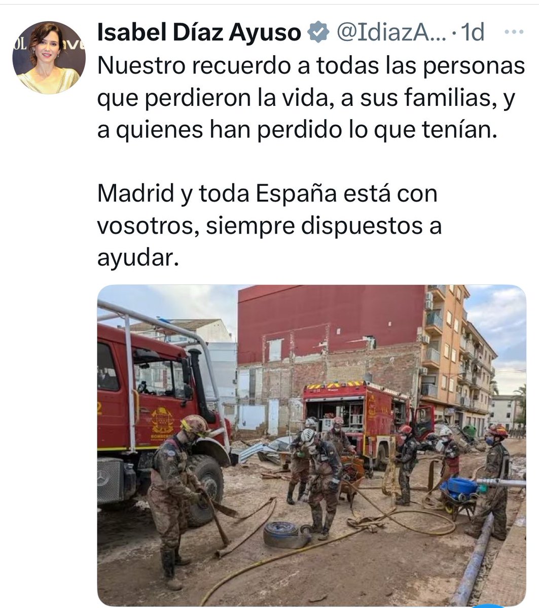 Cuanta generosidad con las víctimas de la Dana y que poco con las suyas #7291victimas por los #Protocolosdelaverguenza que redactó su gobierno. ⁦<a href="/_infoLibre/">infoLibre</a>⁩ ⁦<a href="/eldiarioes/">elDiario.es</a>⁩ ⁦<a href="/publico_es/">Público</a>⁩ ⁦<a href="/ElenaJimenezG/">Elena Jiménez</a>⁩ ⁦<a href="/elpais_espana/">EL PAÍS España</a>⁩ ⁦<a href="/ELPLURAL/">elplural.com</a>⁩