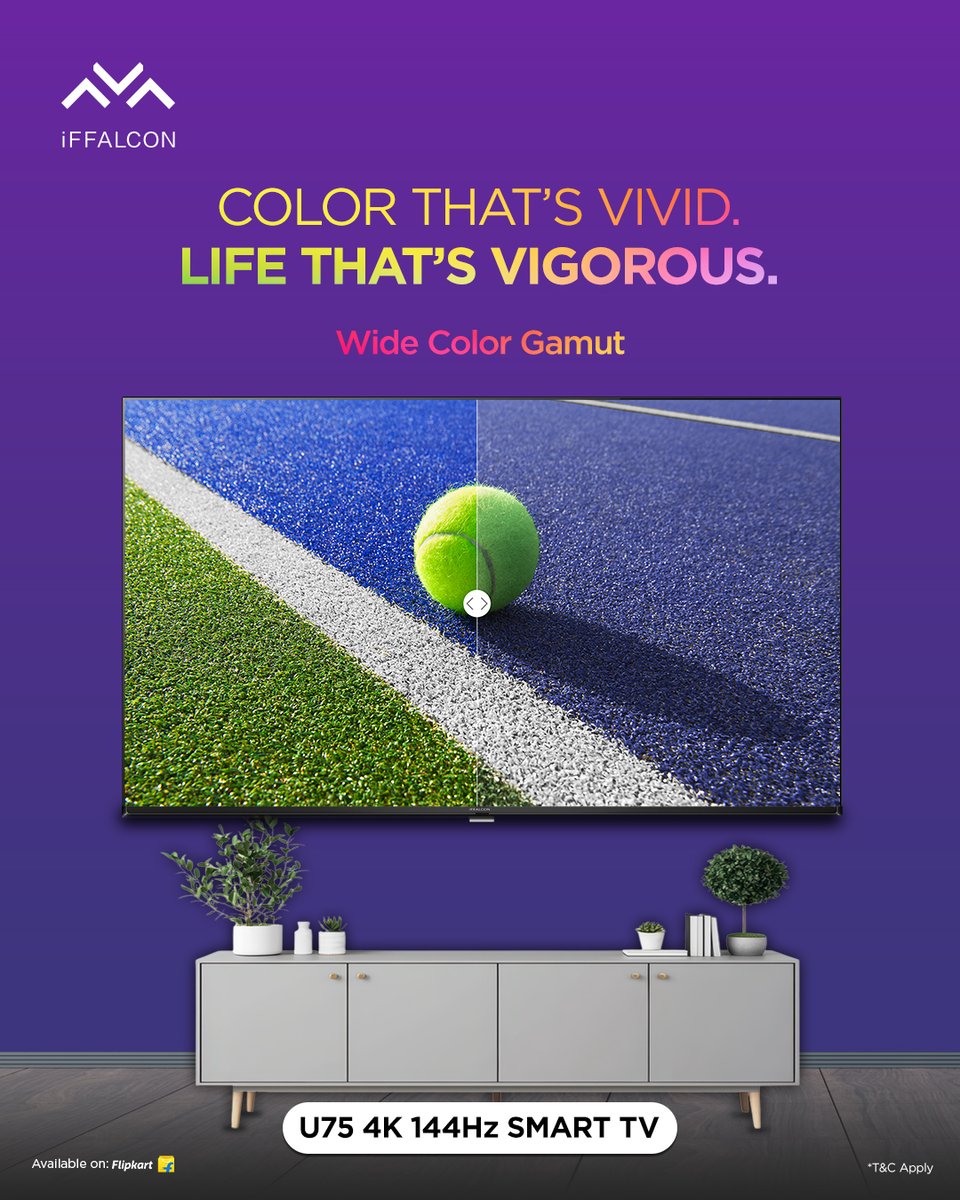 iFFALCONIndia's tweet photo. See every match, movie & moment in full color glory 🏸🎬Wide Color Gamut makes visuals more real, more vibrant, more YOU! 💫
#IFFALCON #WideColorGamut #SmartTV #4KUltraHD #VisualMagic #CinematicColors #HomeViewing #TechInnovation #VibrantDisplay #SmartEntertainment https://t.co/BCFmb88UOq