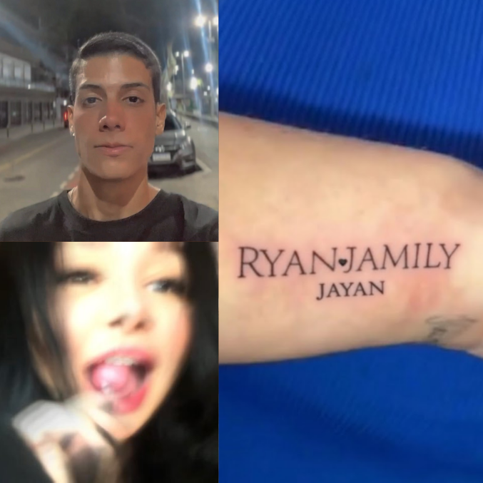 larinacif's tweet photo. 🚨FAMOSOS: Fã faz tatuagem em homenagem ao casal Ryan e Jamily. https://t.co/neDjHqsDyX