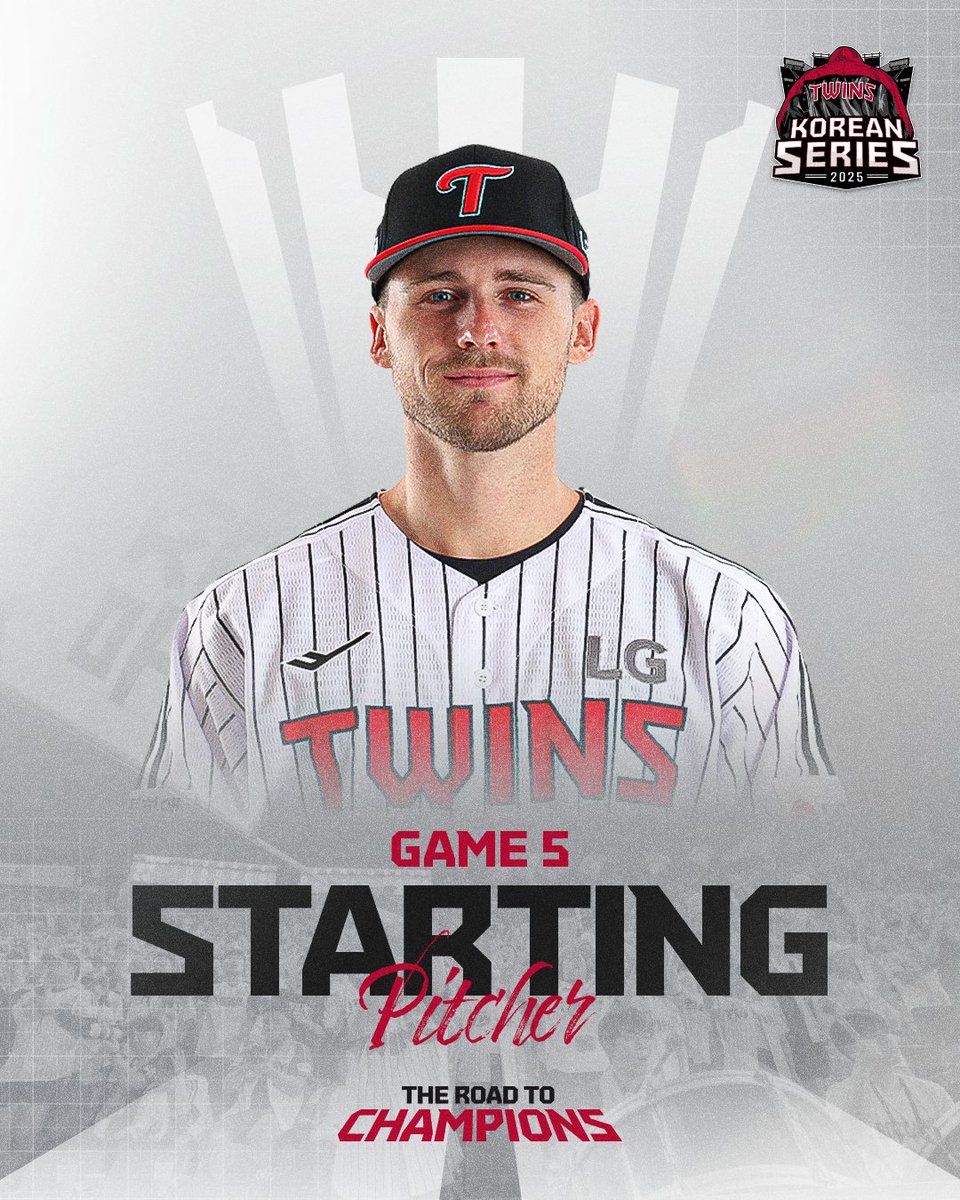 2025 KBO 한국시리즈 5차전 선발 투수

🔥 𝐍𝐎. 𝟑𝟎 톨허스트🔥

10월 31일(금) 오후 6시 30분 vs 한화, 대전 한화생명볼파크

#THE_ROAD_TO_CHAMPIONS
#KBO #한국시리즈 #KS
#LG트윈스 #LGTWINS #엘지트윈스
#2025_LG트윈스_한국시리즈_선발투수