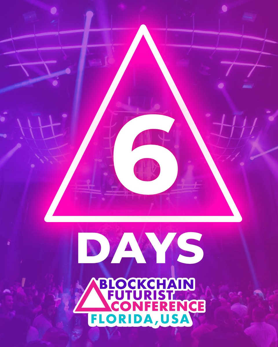 This is getting crazy.... only 6 more days until <a href="/Futurist_conf/">Blockchain Futurist Conference</a> and <a href="/Ethereum_Women/">ETHWomen</a> 🚀🚀