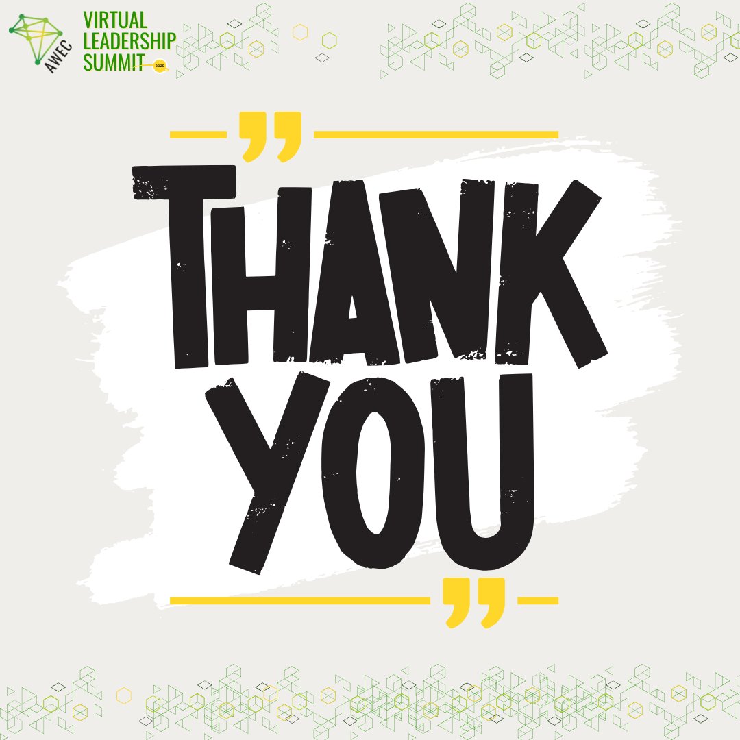 WeAreAWEC's tweet photo. #VirtualLeadershipSummit2025
What an unforgettable journey! From powerful storytelling to masterclasses in branding, digital tools & leadership.
A huge thank you to our speakers, mentors, alumnae & staff for making it special and to Cohort 8 Fellows for showing up.
#WeAreAWEC https://t.co/FdwPUjL7xj