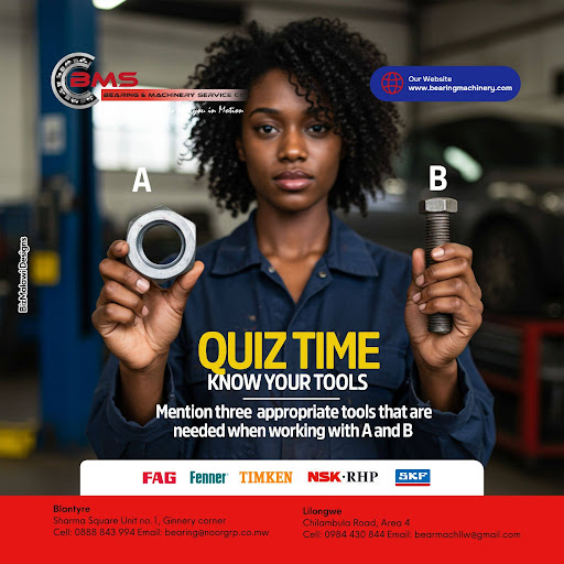 BMS_mw's tweet image. Test your skills with our Quiz Time! Name three tools for working with A (nut) and B (bolt) from BMS! 🛠

️ #QuizTime #KnowYourTools #BMS #Machinery #SkillChallenge