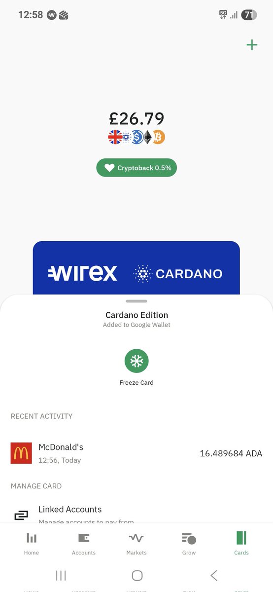 CRAZY mass adoption milestone... In one day i've started mining NIGHT and it really couldn't be easier. But more astonishing is i just paid with ADA for my kids McDonalds. Two happy meals for 16.489 ADA 🤯 mass adoption incoming!