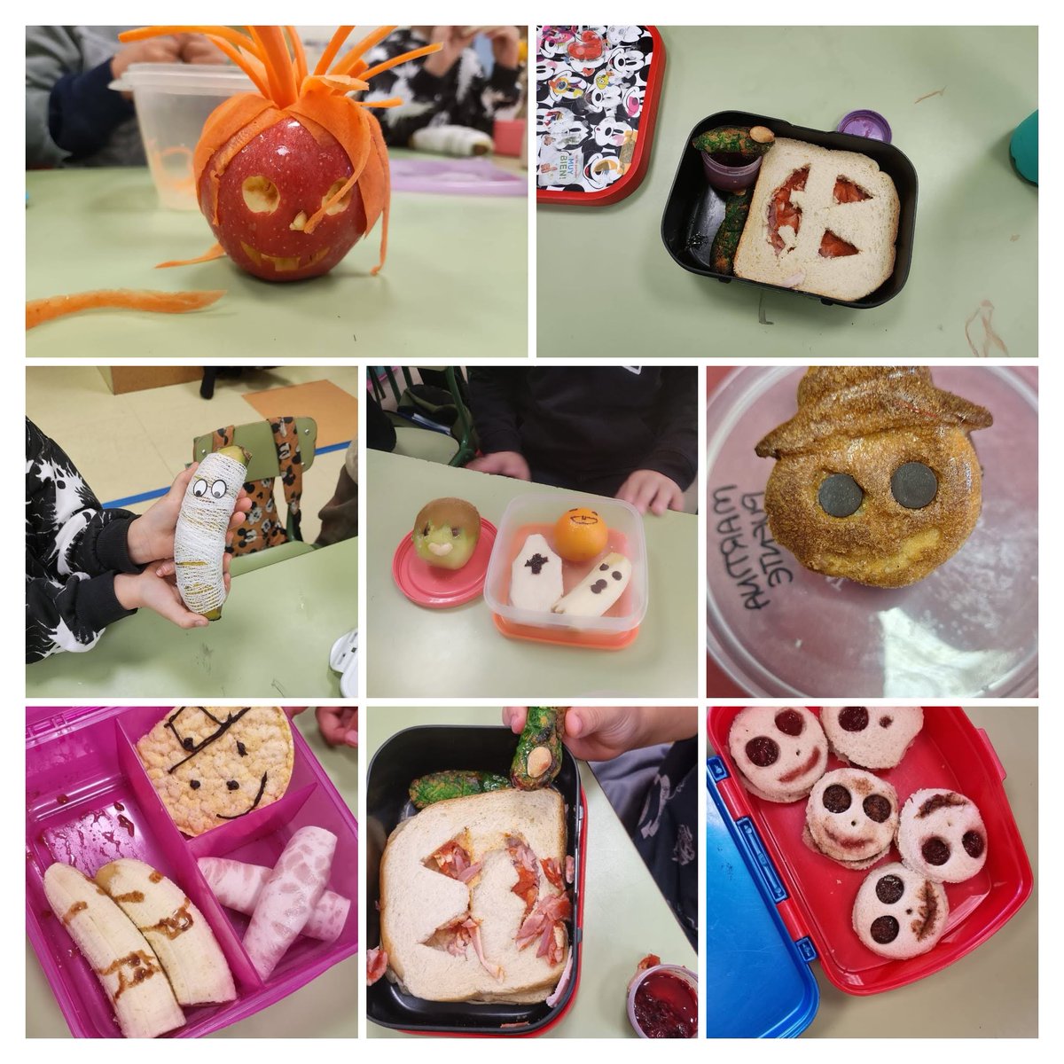 Hoy hemos celebrado Halloween trayendo almuerzos "terríficamente saludables", la creatividad ha sido increíble, además de tener una pinta buenísima #DesdelaMañanaVidaSana #REDescuelasSaludableCYL #CentroEducativoSostenible #SelloVidaSaludable