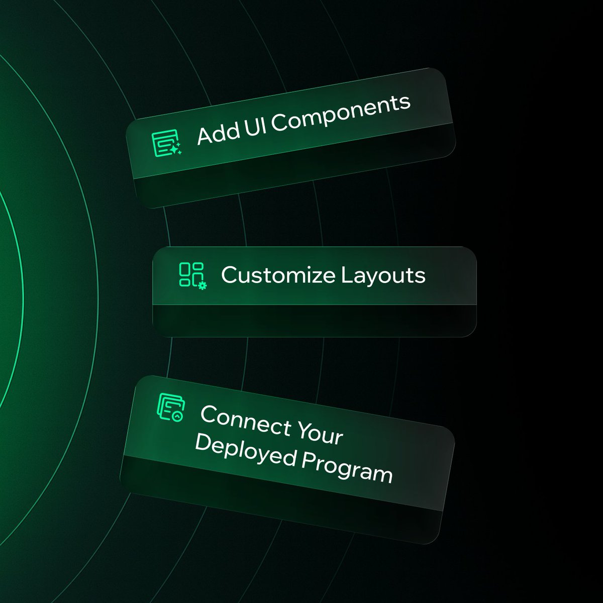 Codigo (@codigoplatform) on Twitter photo You can now build your frontend MVP directly in Código ⚡
Prompt the AI to:
→ Add UI components
→ Customize layouts
→ Connect with your deployed program
From smart contract → frontend → deploy, 
Código’s got the full stack covered You can now build your frontend MVP directly in Código ⚡
Prompt the AI to:
→ Add UI components
→ Customize layouts
→ Connect with your deployed program
From smart contract → frontend → deploy, 
Código’s got the full stack covered