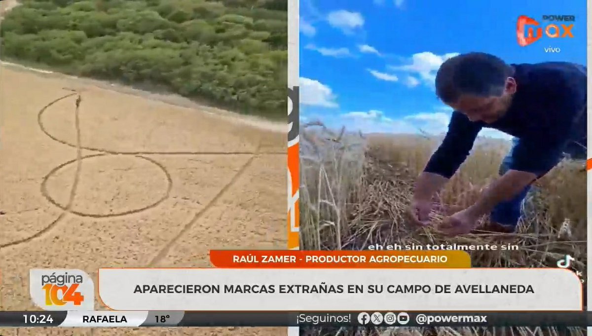 Ahora al aire de 📻 @Pagina.104
🎙Raúl Zamer - PRODUCTOR AGROPECUARIO 
APARECIERON MARCAS EXTRAÑAS EN SU CAMPO DE AVELLANEDA 👇
📻fmpowermax.com.ar
🤳Seguinos en instagram instagram.com/104_pagina/ Y YA ESTAMOS En You Tube 🥳 youtube.com/@Pagina.104/ab…