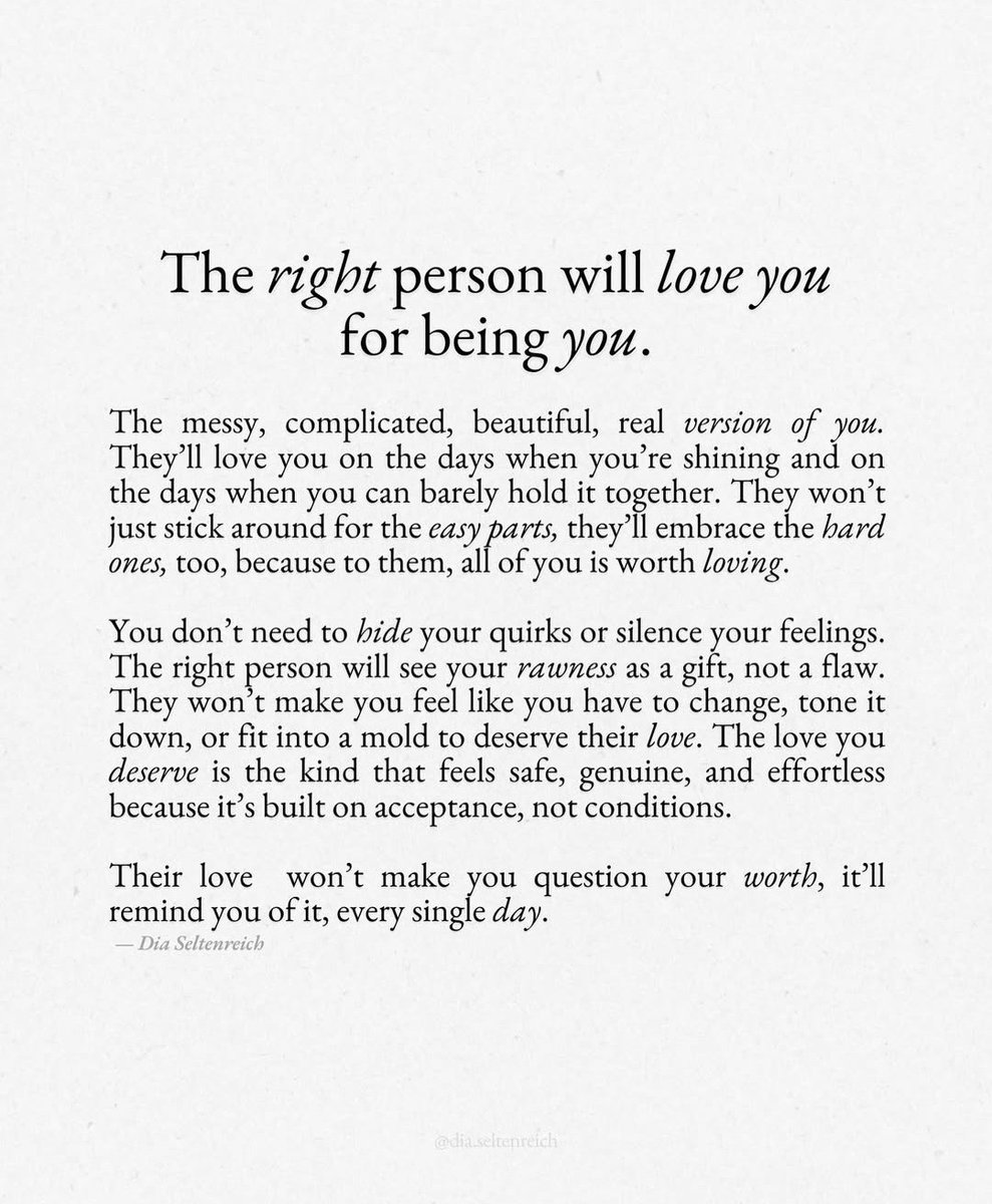 Manifest_Lord's tweet image. The right person will love you for being you...