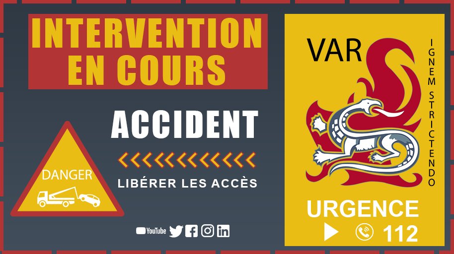 ⚠️ ACCIDENT DE LA CIRCULATION 
🔴Commune de: Adrets de l'Esterel 
🔴 Adresse : Autoroute A8 sens Nice-Aix. PK 148
⛔️ Libérez les accès 
🚒 Les secours sont sur place
⚠️ Attention circulation routière perturbée sur le secteur.