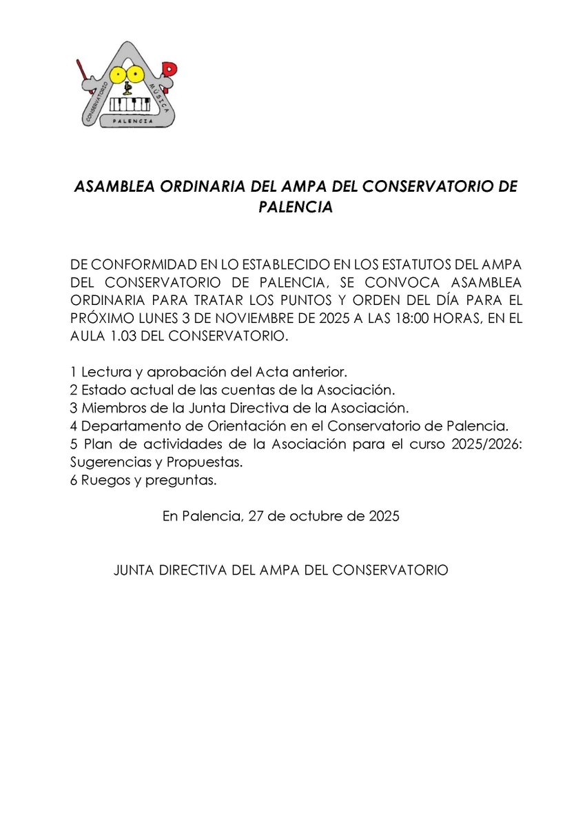 AMPA Conservatorio Palencia (@ampaconserpal) on Twitter photo 