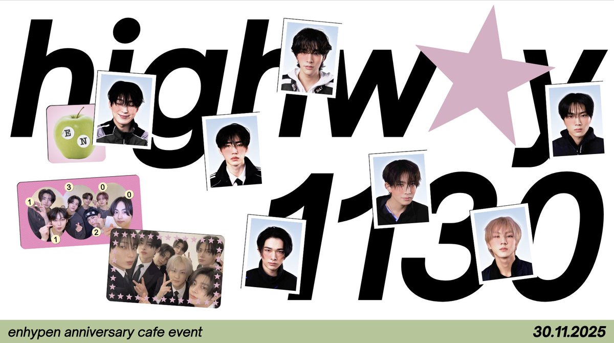teamedashed's tweet image. 𝘼 dash of love . . .
    𝘼 lane of ours . . . ⁠

:¨·.·¨:                          
 `·..  𝗵𝗶𝗴𝗵𝘄★𝘆 𝟭𝟭𝟯𝟬 

enhypen anniversary cafe event
Nov 30, 2025 @ Jakarta, ID