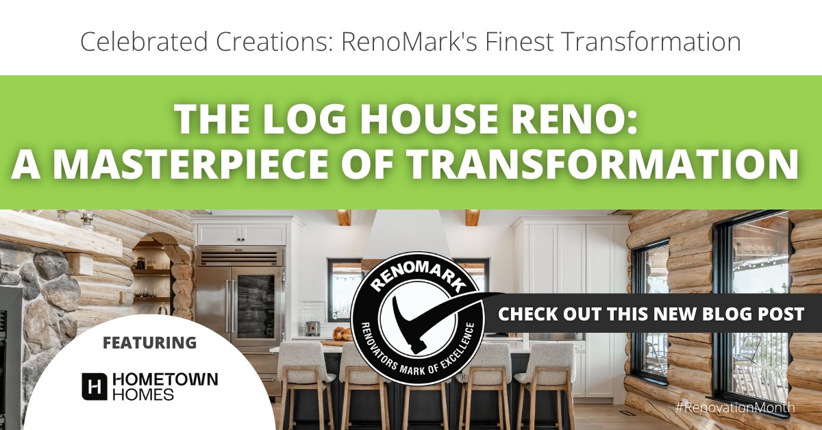 NEW BLOG POST |🏡✨Dive into the stunning transformation of "The Log House Reno" by Hometown Homes, nestled in the heart of Corman Park, Saskatoon! This award-winning renovation captures the essence of modern functionality &amp; rustic charm. renomark.ca/the-log-house-… #RenovationMonth