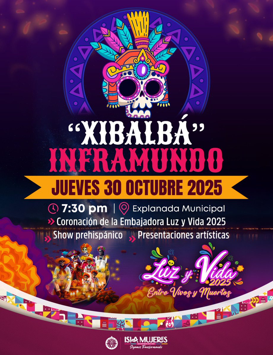 Les esperamos hoy jueves a las 07:30 p.m. en la Explanada Municipal en la gran noche de “𝗫𝗶𝗯𝗮𝗹𝗯𝗮́”𝗜𝗻𝗳𝗿𝗮𝗺𝘂𝗻𝗳𝗼💀

¡Disfrutemos en familia esta tradición que vive con el amor y recuerdo de quienes ya no están entre nosotros!

#SigamosTransformando🩷 #4TENEA