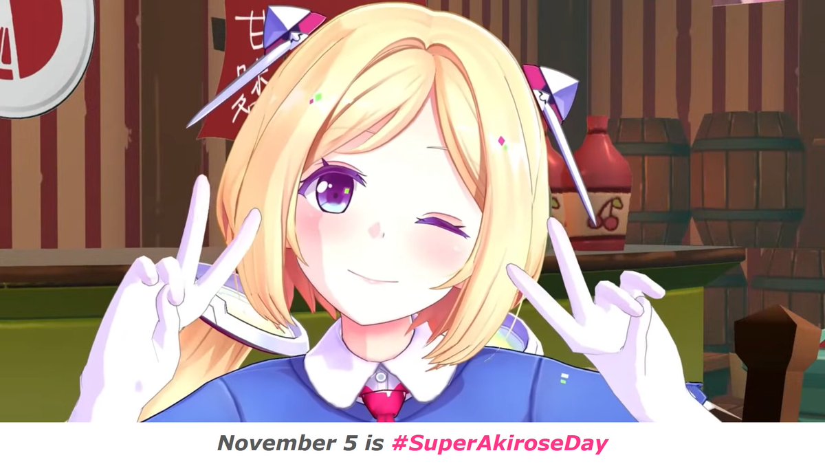 🍎 Also this year we'd like to celebrate November 5 as Super Akirose Day, led by Rosetais 😉
The way to participate is just posting on X with #SuperAkiroseDay
You can celebrate in Aki-Photos, drawings, Hololy, videos, reposts, performances, etc.
Have fun celebrating!