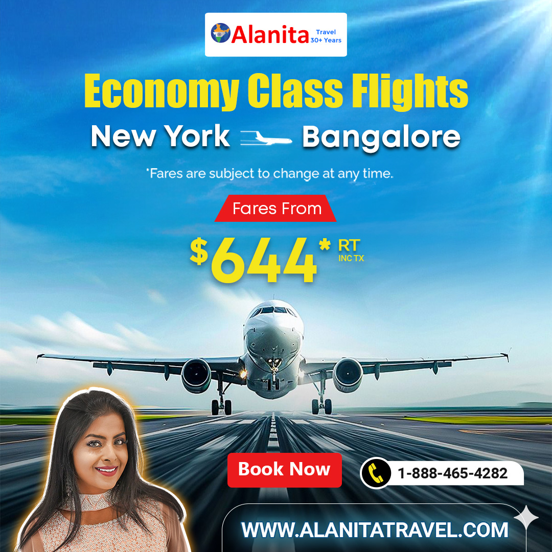 AlanitaT's tweet image. 🛫 Alanita Travel offers exclusive Economy Class flights from New York to Bangalore starting from $644 RT* (incl. taxes). Book now!

For more information,
👉👉air.alanitatravel.com/web/air/defaul…
📞📞Call +1-888-465-4282

#flightbooking #FlightTicketBooking #flightticketagency #flighttickets