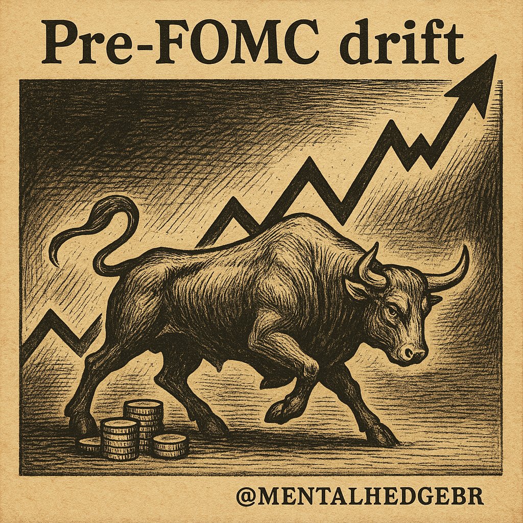 [Pre-FOMC drift] O que eu chamei de "dribe da vaca" no post de ontem e disse que geralmente ocorre

Mas é tão conhecido e estudado que tem um nome...vamos ver se a galera gosta de estudar mesmo ou só quer superfície...

O que é esse drible da vaca que disse que geralmente