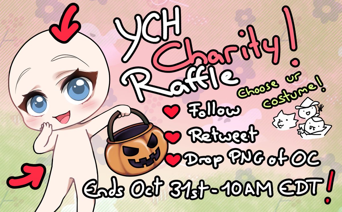 💖 YCH CHARITY RAFFLE 💖
My community unlocked the YCH Charity Raffle goal for #ss2025. Thank you so much!! 💕
I'll pick 1 winner &amp; start drawing tomorrow (31st)!
❗️ Raffle ends: Oct 31st, 10 AM EDT / 3 PM CET
How to join:
♡ Follow
♡ RT
♡ Drop your OC/PNG ref

Good luck!✨