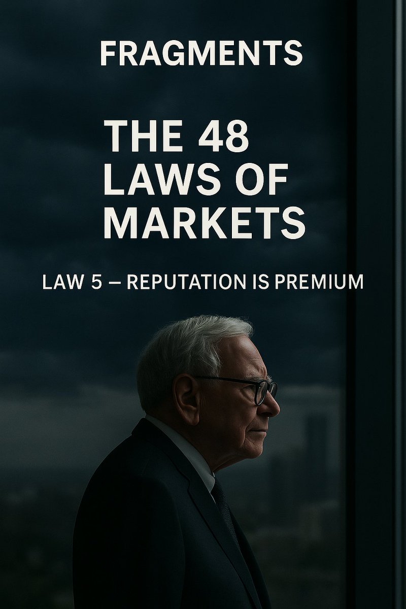FragmentsValue's tweet image. Markets forget numbers.
They remember who told the truth.

⚙️ Law 5 — Reputation is Premium

The 48 Laws of Markets series continues →
fragments.substack.com/p/the-48-laws-…

#Fragments #DeepValue #Investing

$BN $BAM $TSLA $NVDA $AAPL $AMZN $MSFT $PYPL $BABA $AMD $GOOGL $NFLX $INTC $UNH $COIN…