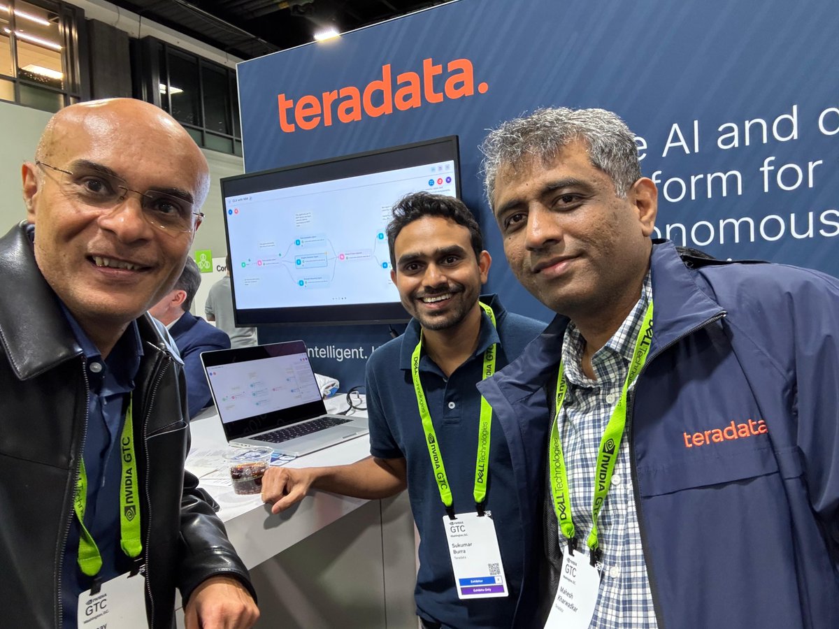 Teradata's tweet image. Thanks for stopping by the Teradata booth! Exciting AI innovation with @NVIDIA—secure, scalable, and on your terms. #AI #AgenticAI