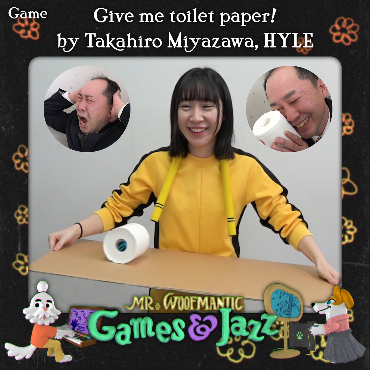 Help a man on the toilet in Give me toilet paper! (kami ga nai! / 紙がない！) by <a href="/moaijp/">宮澤卓宏（タカヒロウ）</a> and music by HYLE! 
A game played with the Joy-Con™ inside a toilet roll! You are the ordinary toilet paper, but you can roll at will.

🧻

Get ur tix! billet.to/1671412-x