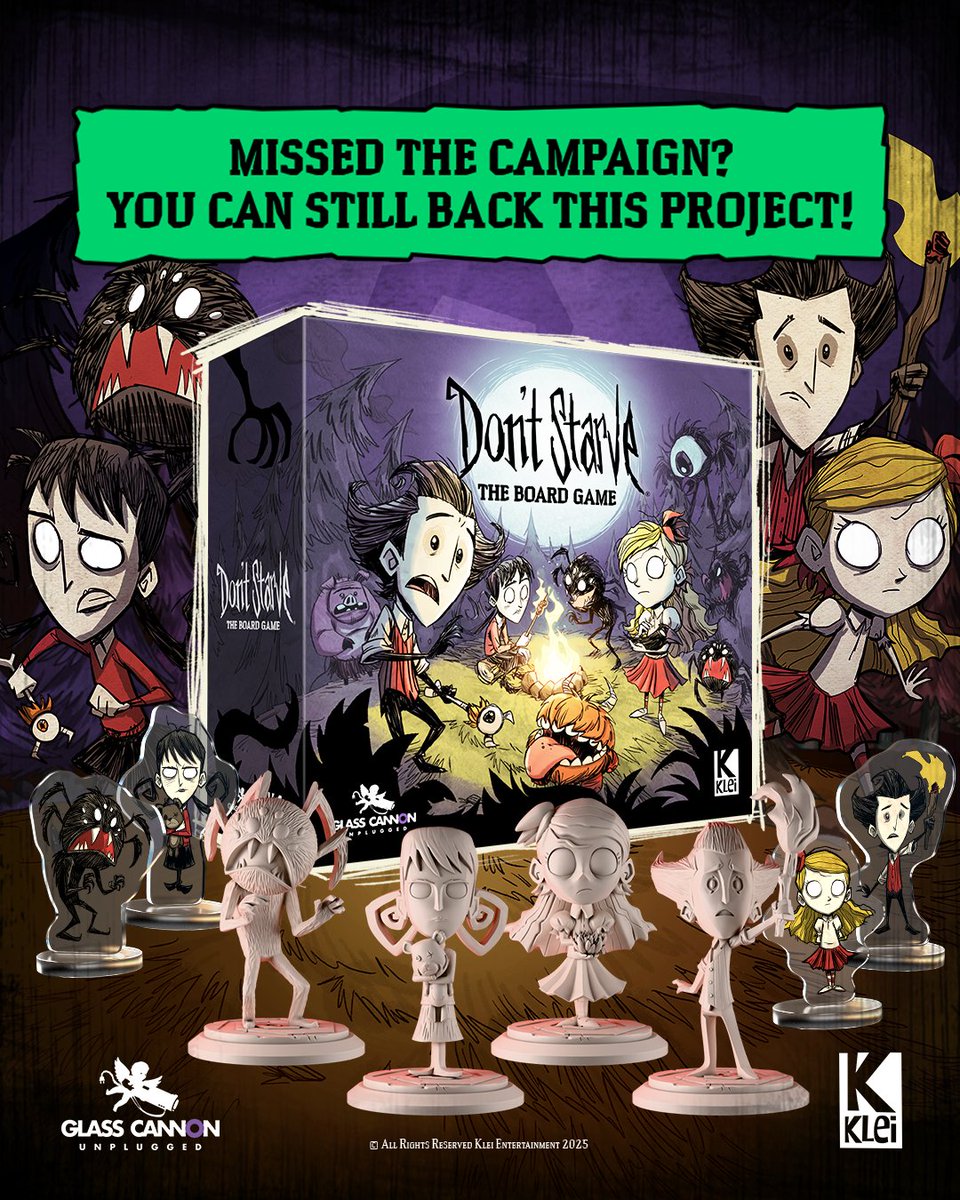 The live Don’t Starve: The Board Game campaign may be over, but you can still back the game, Survivors!

👉 Back now: kickstarter.com/projects/glass…

#dontstarve #boardgames