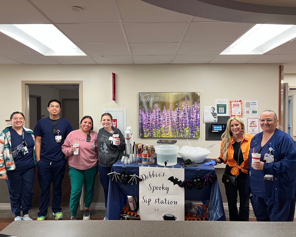 Debbie's Spooky Sip Station brought smiles and sips to Covenant Medical Center! These fizzy pick-me-up treats were the perfect festive boost, reminding our caregivers how much they're appreciated! A big thank you to <a href="/Deb_McGuire/">Debbie McGuire 🌵</a> for bringing joy to our caregivers! <a href="/JoeyMcGuireTTU/">Joey McGuire 🌵</a>