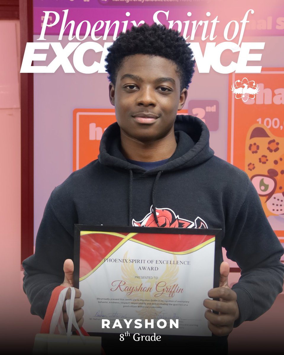 🌟 Today, we proudly presented our Phoenix Spirit of Excellence Award! 🎉 Congratulations to our September 2025 recipients:
🏅 Emani Harris, 4th Grade
🏅 Rayshon Griffin, 8th Grade.

Proud of their excellence! ✨ #PhoenixSpiritOfExcellence #RedDevilPride #PhenixCitySchools