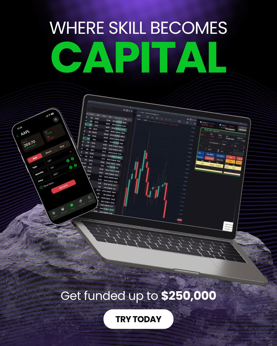 trader2B_'s tweet image. Where skill becomes Capital.
Train risk-free. Trade real markets.
Get funded up to $250,000.
#Trader2B #TradingMindset #GetFunded