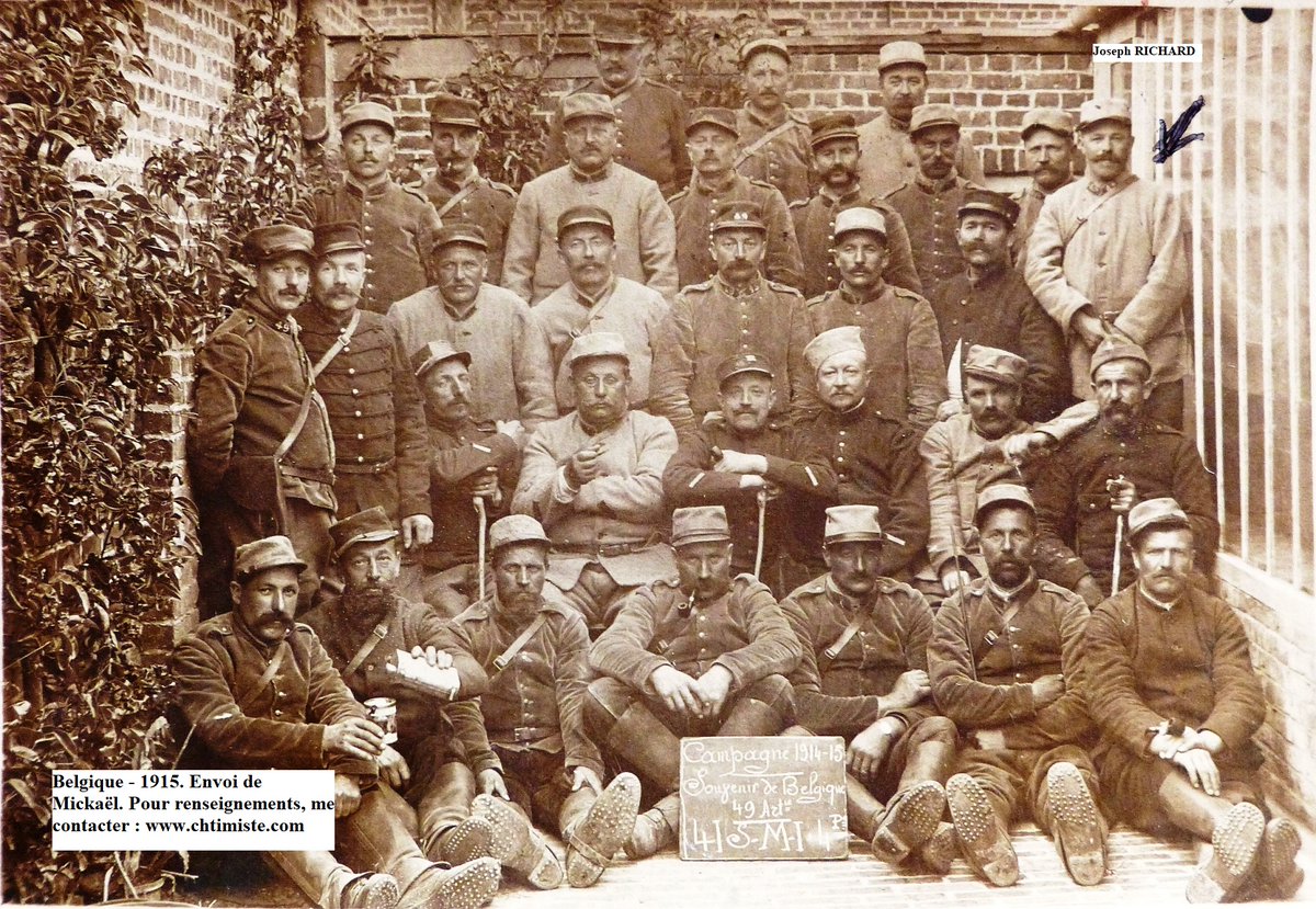 Le_Chtimiste's tweet photo. Joseph RICHARD de la 41ème section de munitions d'infanterie, 4ème peloton, du 49ème régiment d'artillerie de campagne. Belgique - 1915. #Chtimiste #49eRAC https://t.co/XpnoLUofb4