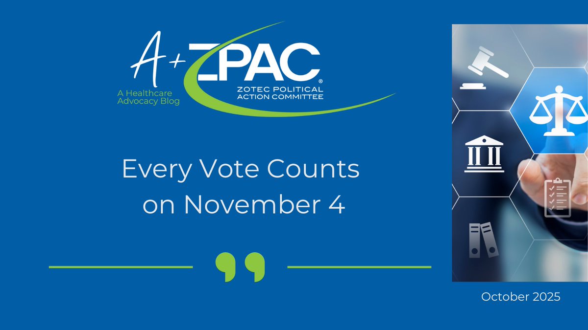 Every #vote counts—especially in an off-election year. 🗳️

On November 4, your voice helps shape the future of healthcare, communities, and policy.

Find out why your vote matters &amp; how to plan ahead for #ElectionDay in our latest #AtoZPAC blog.

🔗 votervoice.net/ZOTEC/News#/Bl…

#GOTV