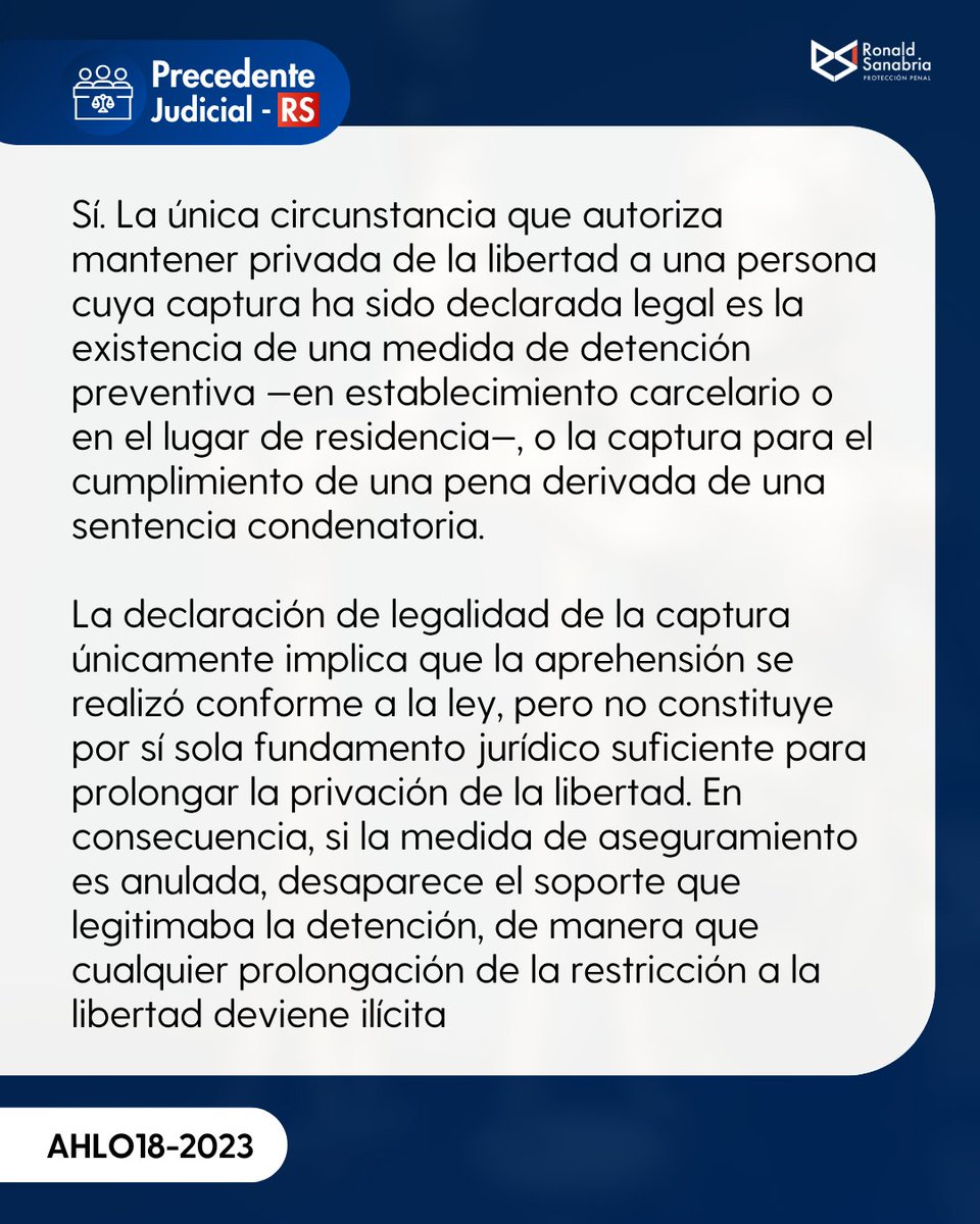 RsanabriaCo's tweet image. ⚖️ Analizamos desde la legalidad de la aprehensión en flagrancia, hasta los límites temporales, los controles judiciales y los efectos de las irregularidades en la detención.

#PrecedenteJudicial #DerechoPenal #Captura #GarantíasProcesales #DebidoProceso #LibertadPersonal