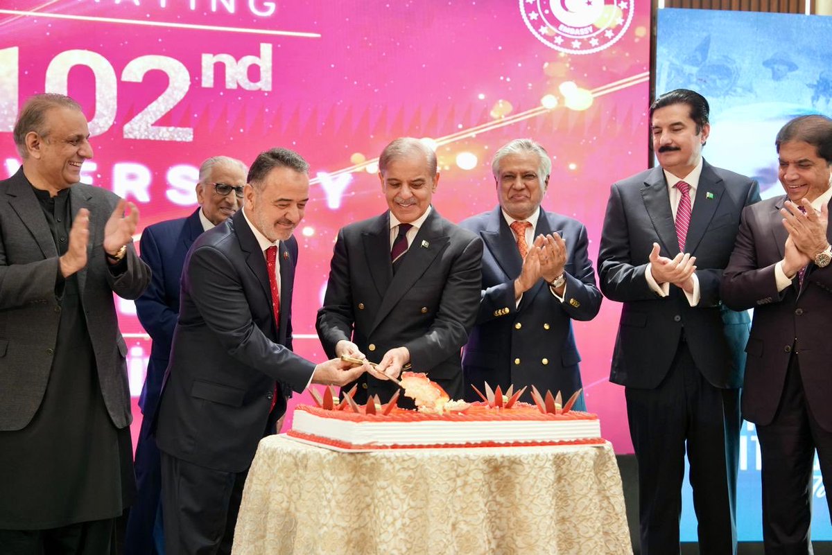 We proudly marked the 102nd Anniversary of the Republic of Türkiye with a heartfelt reception in Islamabad.

We were deeply honored by the presence of Prime Minister Shehbaz Sharif as our Chief Guest, joined by many esteemed Ministers, senior officials, members of the diplomatic