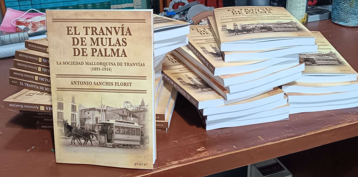 ferrocaib's tweet photo. @DocumentaBalearha publicado el segundo monográfico de Antonio Sanchis Florit 'El tranvía de mulas de Palma (1891-1916, De la tracción animal o de sangre, a la tracción eléctrica', la historia del primer transporte colectivo interurbano de Palma https://t.co/Fht1Mbt866 https://t.co/zM7ZRcAZt7