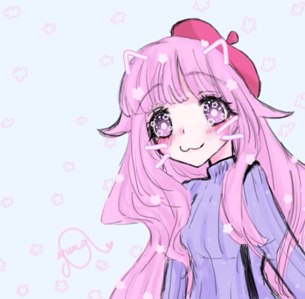 Art piece I’ve made! Trying new brushes (*´꒳`*) going on a trip yuna!