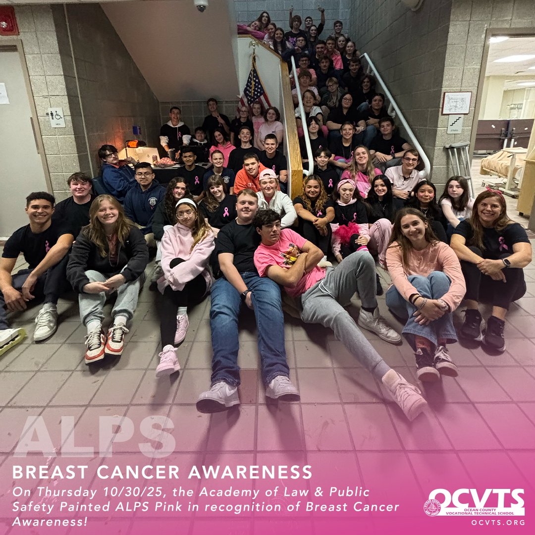 OCVTS's tweet image. On Friday 10/30/2025, the Academy of Law &amp;amp; Public Safety Painted ALPS Pink in recognition of Breast Cancer Awareness!🎀 #BreastCancerAwarenessMonth #BreastCancerAwarenessMonth #ocvts #ocvtsalps
