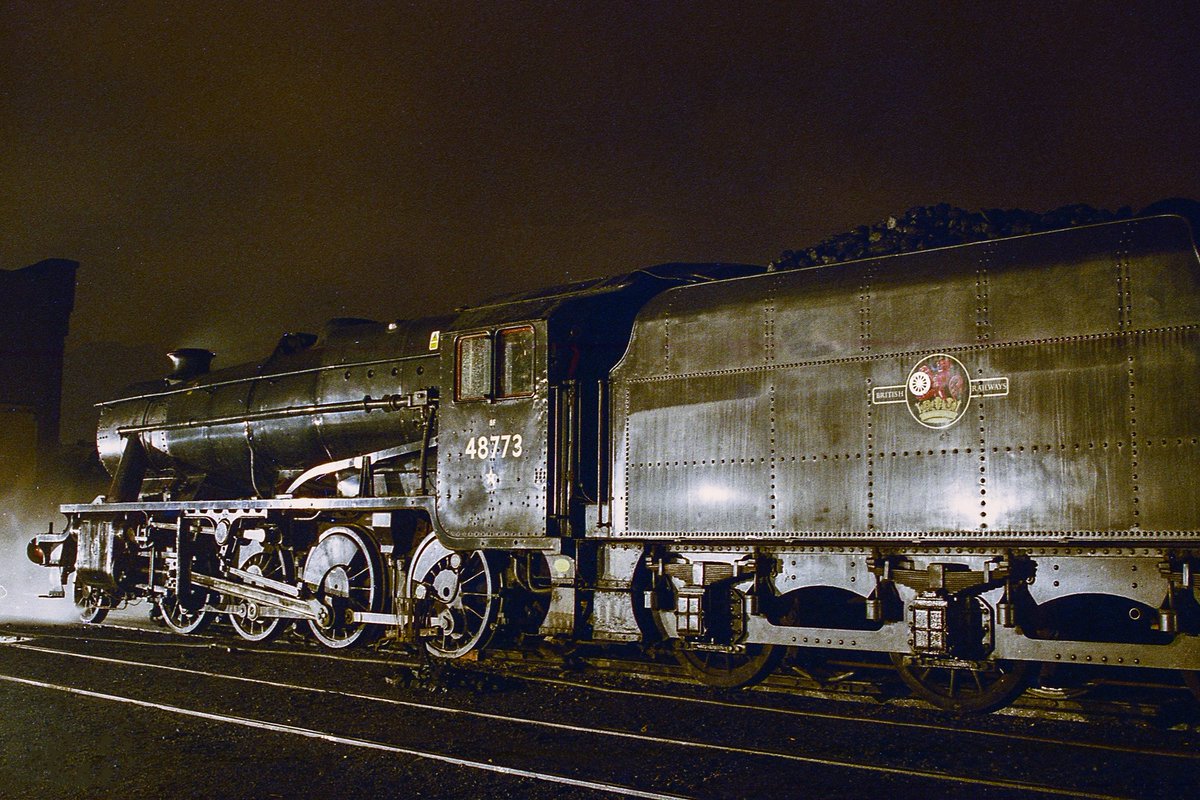 Good evening all, a look at 8f class locomotive 48773 at night for a #Steamfix . This was taken in 2001. The engine sadly no longer runs and is in the museum at Highley on the <a href="/svrofficialsite/">Severn Valley Railway</a> .
Have a great evening