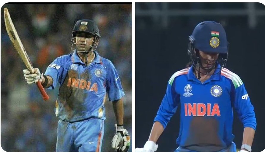 <a href="/GautamGambhir/">Gautam Gambhir</a> Stained jersey no. 5 playing clutch innings in knockouts, we have seen this before 🔥🔥🔥🔥