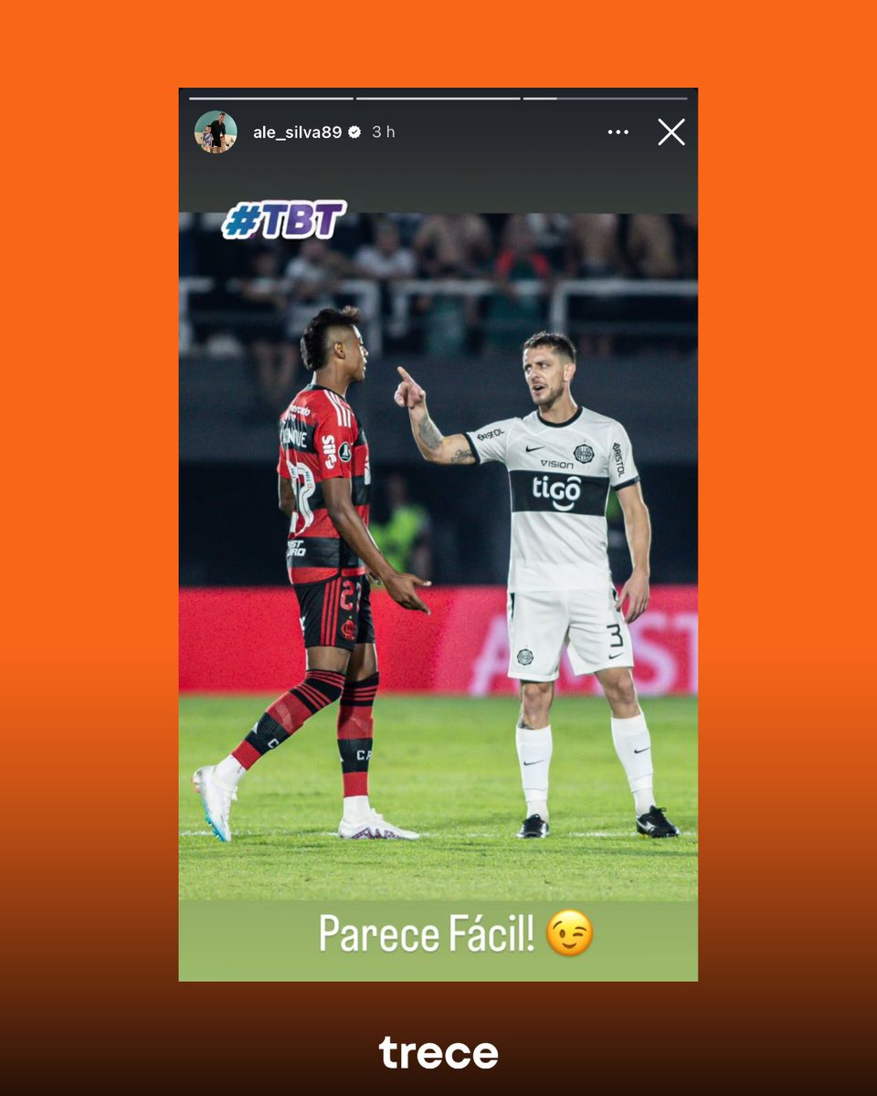 trecepy's tweet image. 🏆 “Parece fácil” 
📸 El día después de la eliminación de Racing a manos de Flamengo, Ale Silva publicó un recordatorio de la épica clasificación de Olimpia frente al Mengão.
🔝 Aquella noche del 10 de agosto, ante una multitud, el Decano derrotó 3-1 a un equipo brasileño…