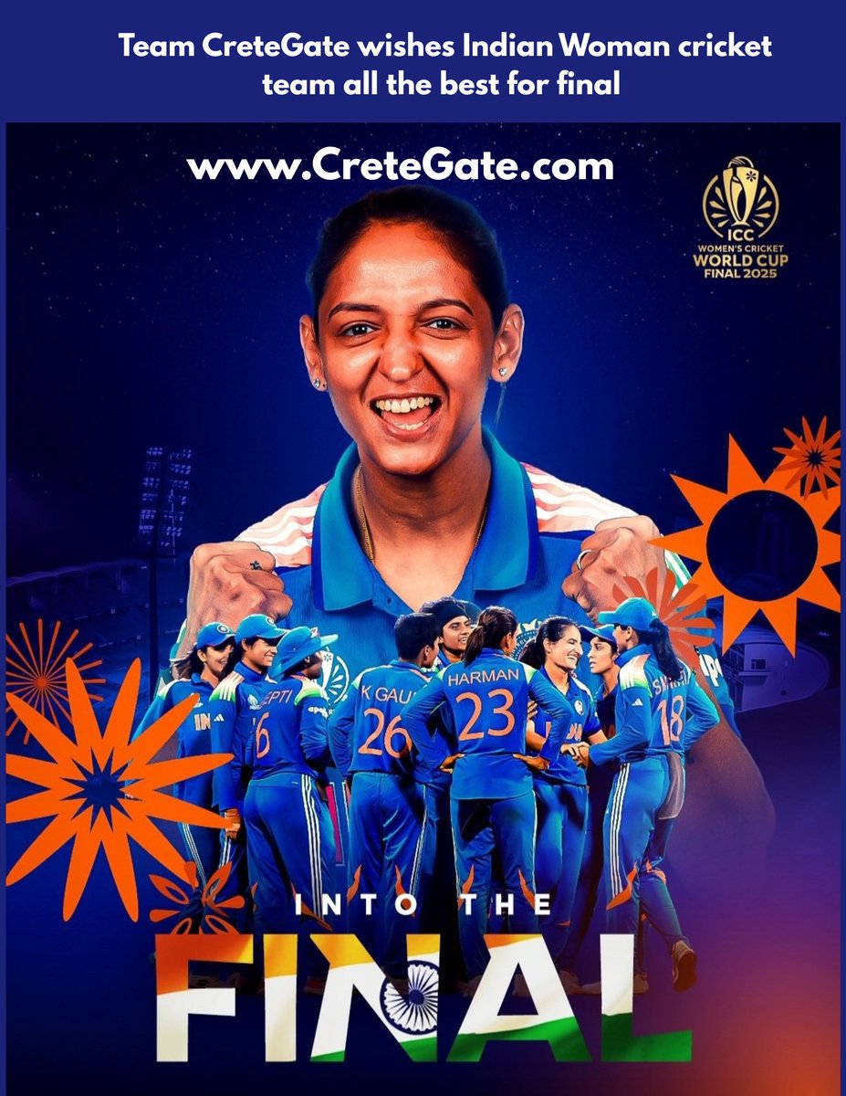 chakhradhaar's tweet photo. Team CreteGate wishes Indian Woman cricket team all the best for the final match with south africa. https://t.co/1SdA7etoIK https://t.co/5yEYloskfa