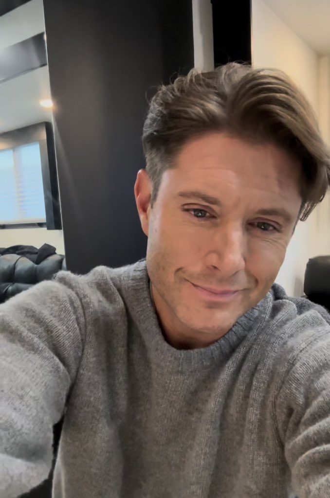 in love with jensen looking so cozy