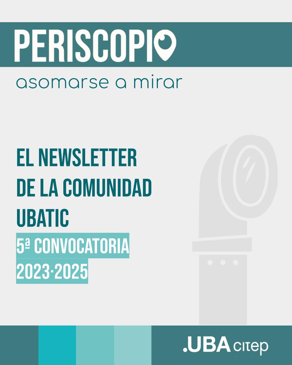 ¡Edición especial!
Periscopio #5 | Emergiendo de un encuentro inmersivo
Leé la edición completa acá 👉sites.google.com/view/periscopi…

<a href="/ebaubert/">Elsie B Aubert</a> <a href="/sudeangelis/">Susan De Angelis</a> 
#UBATIC #UBA #CITEP #EducaciónSuperior #InnovacionEducativa