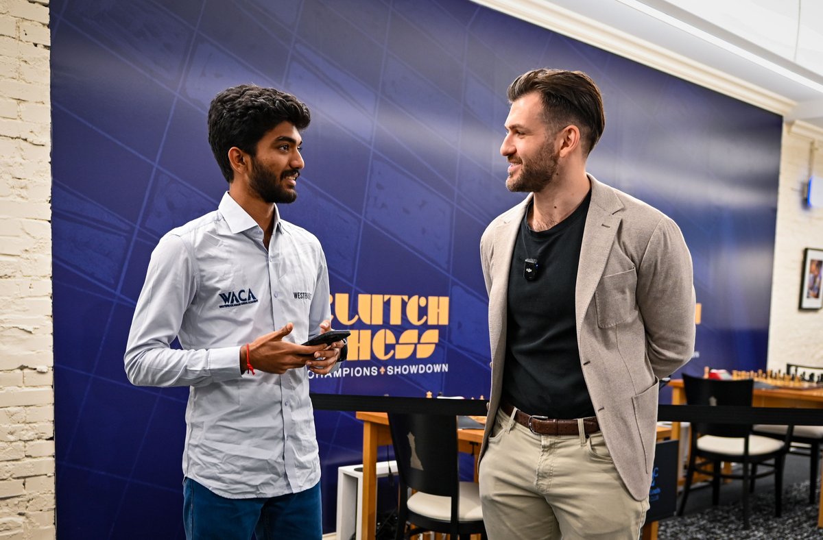 BrezinaJohn's tweet image. @CristianChirila interviews world #1 @MagnusCarlsen and the 2025 US Champions @FabianoCaruana &amp;amp; @carissayipchess at the @STLChessClub during media day before the start of Clutch Chess. @CSQpod