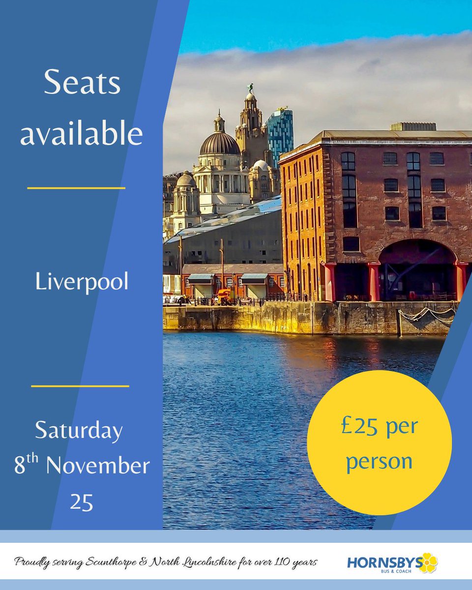From stunning waterfront views to world-class shopping, museums, and music history, Liverpool has something for everyone!

Leave the driving to us this weekend and enjoy a comfortable, stress-free trip. 

hornsbytravel.co.uk/excursions.php